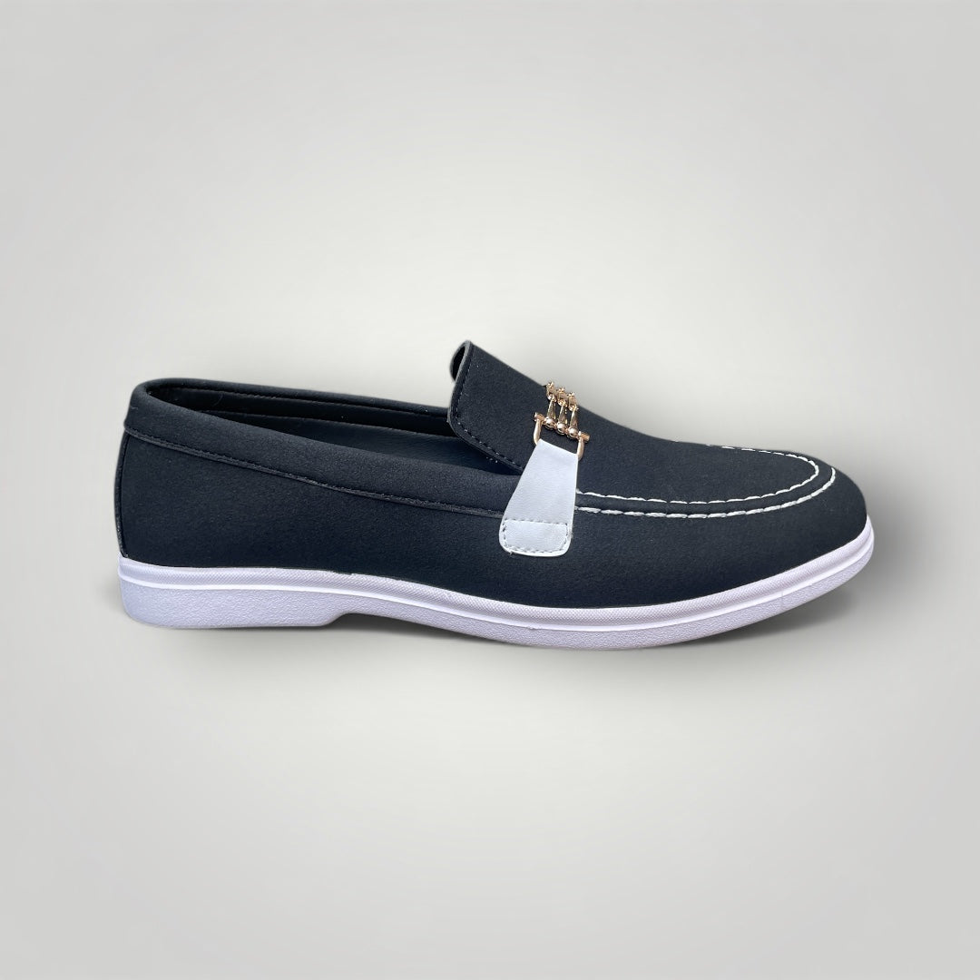 FF-2045- Black Classic Suede Slip-on
