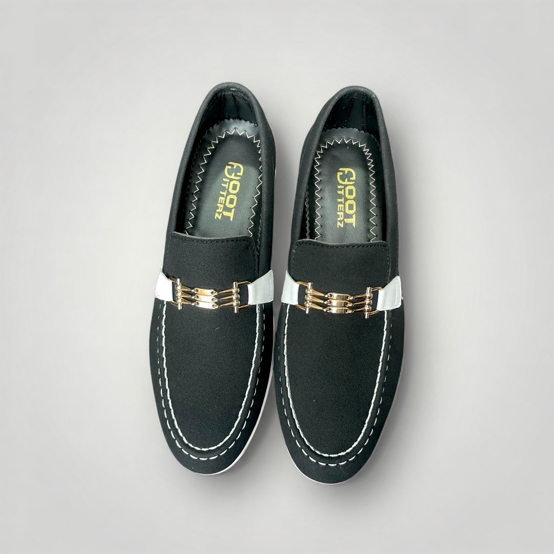 FF-2045- Black Classic Suede Slip-on