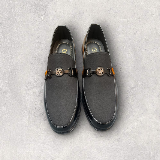 Royal Suede Black Loafer-FF-2052-