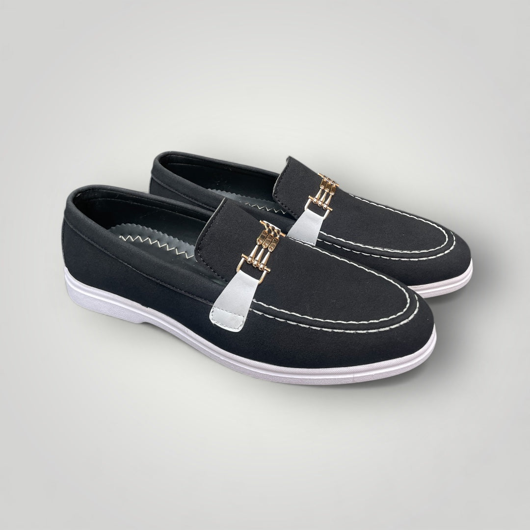 FF-2045- Black Classic Suede Slip-on